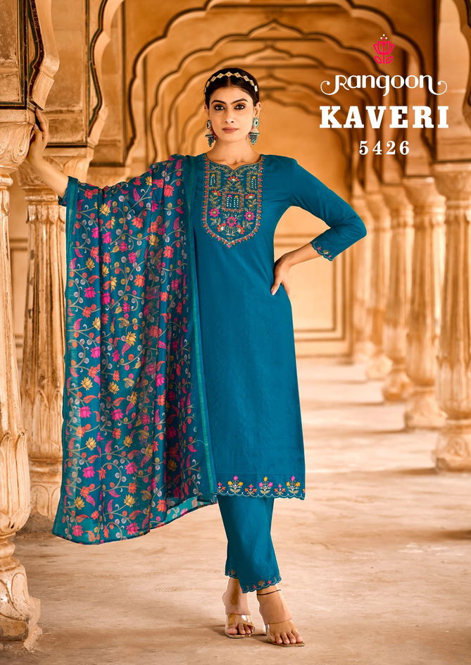 Kaveri By Rangoon Viscose Embroidery Readymade Suits Wholesale Shop In Surat